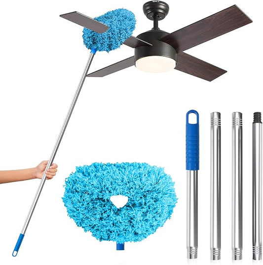 DRQ Ceiling Fan Cleaner Duster, Reusable Microfiber Duster with Extension Pole
